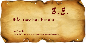 Bánovics Emese névjegykártya