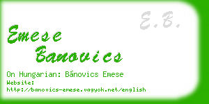 emese banovics business card